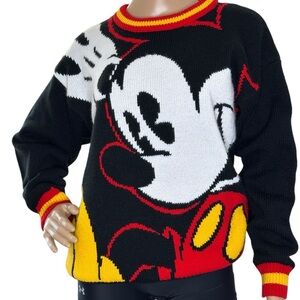 Disney Mickey Mouse 90s vintage black sweater Small